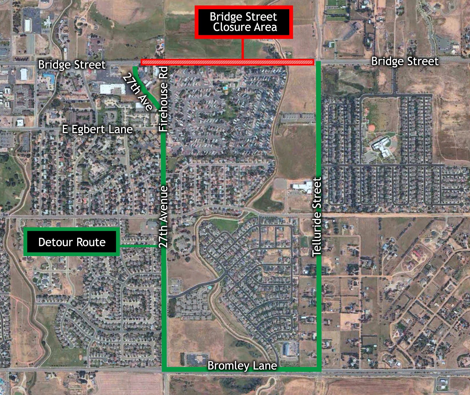 Bridge Street Closure Map for May 17-20